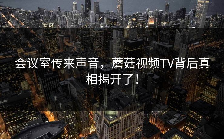 会议室传来声音，蘑菇视频TV背后真相揭开了！