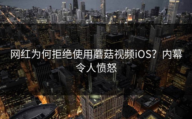 网红为何拒绝使用蘑菇视频iOS？内幕令人愤怒